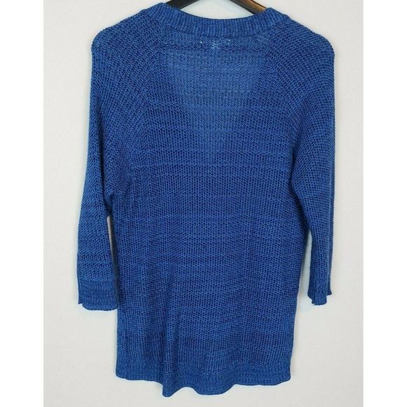 Dress Barn Blue Knitted Button Cardigan 3/4 Sleeve XL EUC - Picture 2 of 3